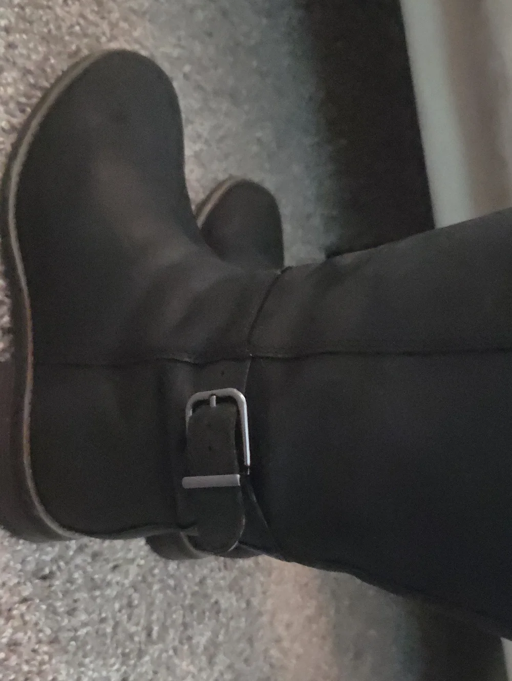 Clarks Black Knee-High Buckle Riding Boots - Women